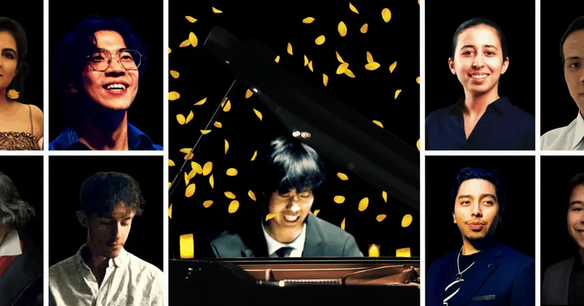 Golden Piano | Sous les pétales d'or et chandelles