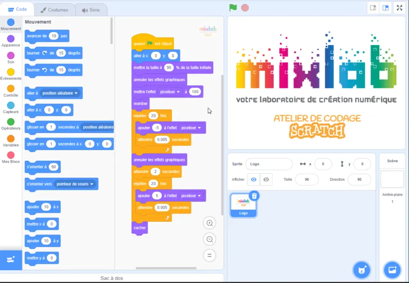 Scratch в Mixlab: первые игры для 8-12 лет
