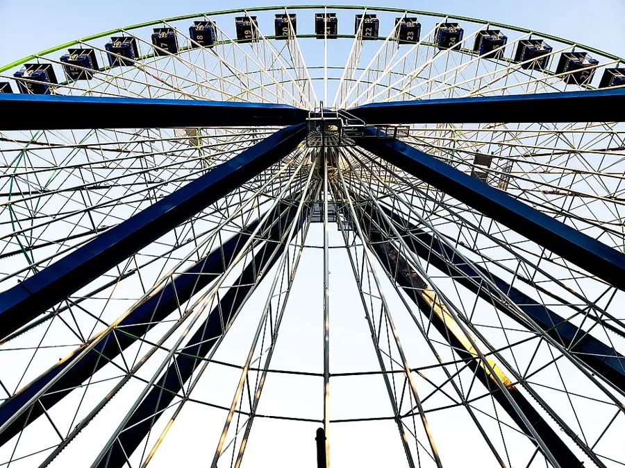 Колесо в La Ronde: архивная фотография, не La Grande Roue в Старом порту